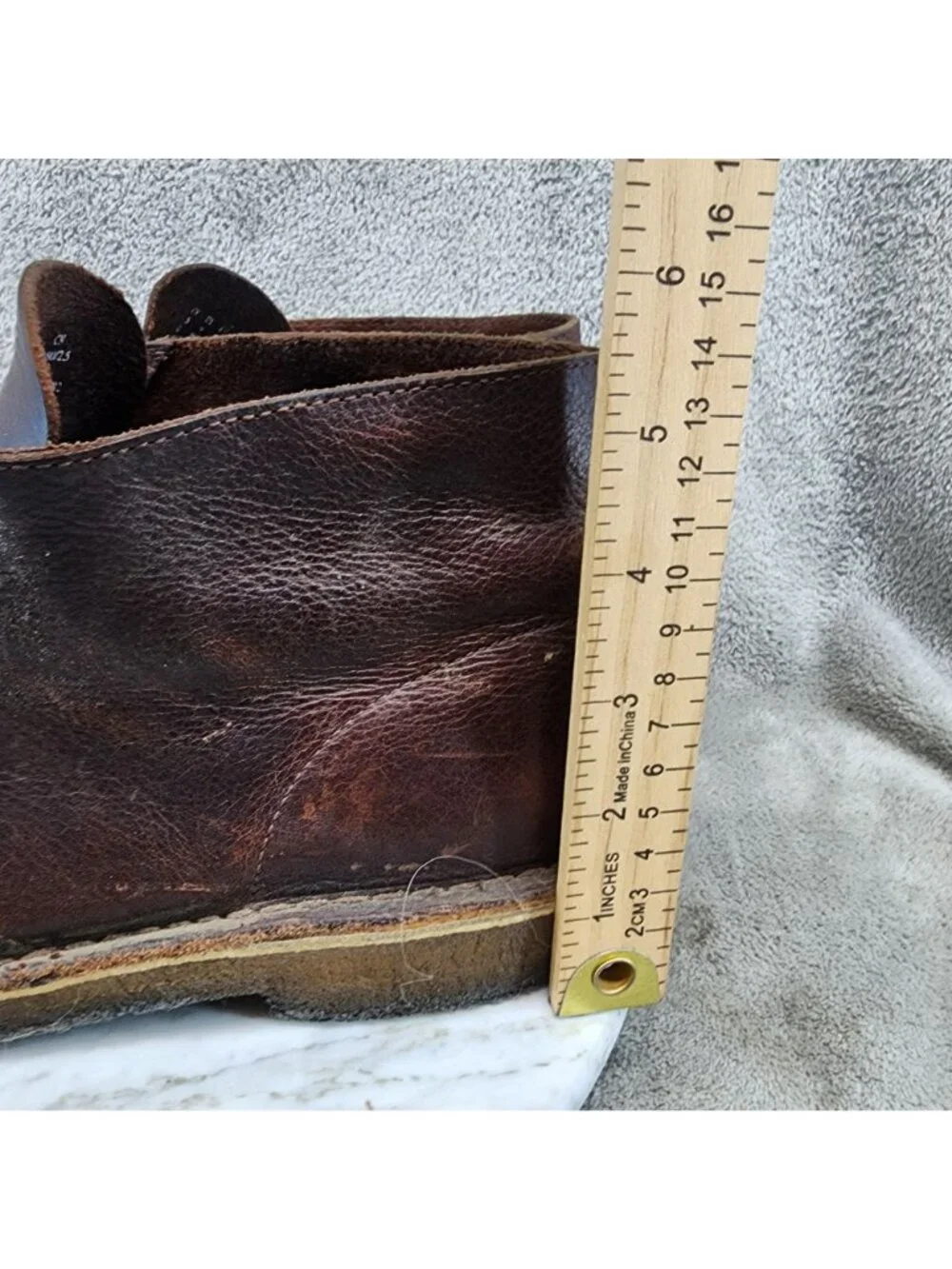 Clarks Shoes Mens Size 9 Brown Leather Originals Crepe Sole Chukka Boots *Read*